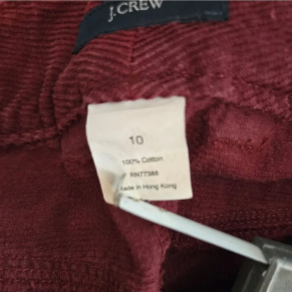 J. CREW Burgundy Corduroy Cargo Mini skirt
